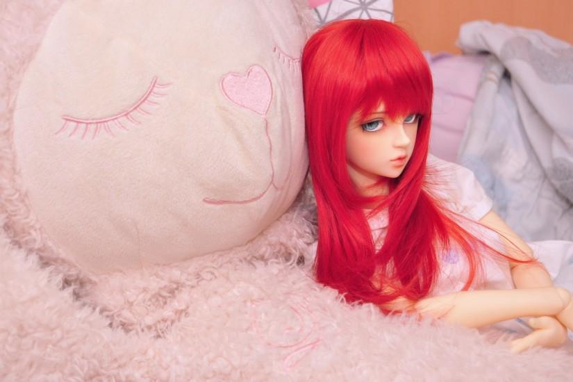 Photography - Cute Doll Teddy Bear Toy Red Hair Wallpaper