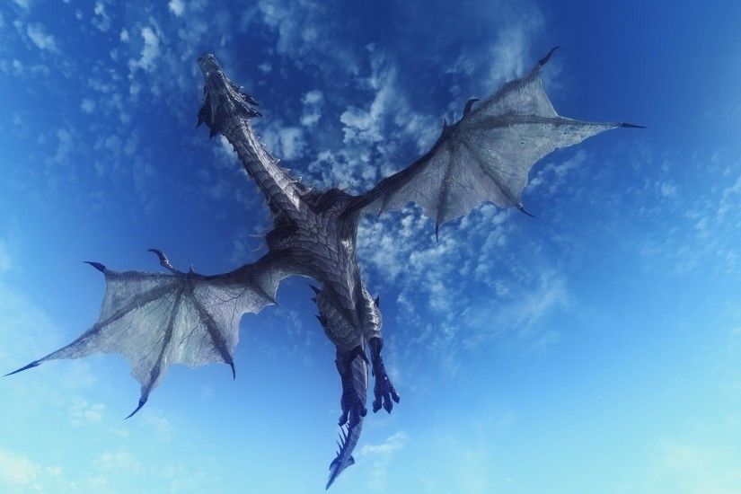 1920x1080 Wallpaper dragon, sky, flying, 3d