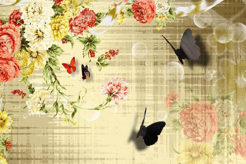 vintage flower free wallpaper