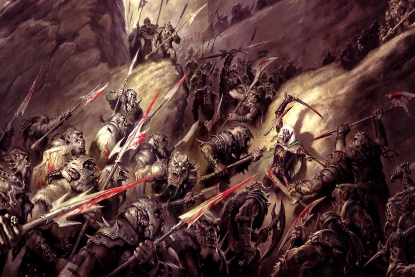 fantasy art armor dnd orcs axes dungeons and dragons spears drizzt .