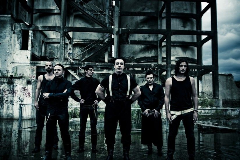 Preview wallpaper rammstein, band, members, gloom, outdoors 1920x1080