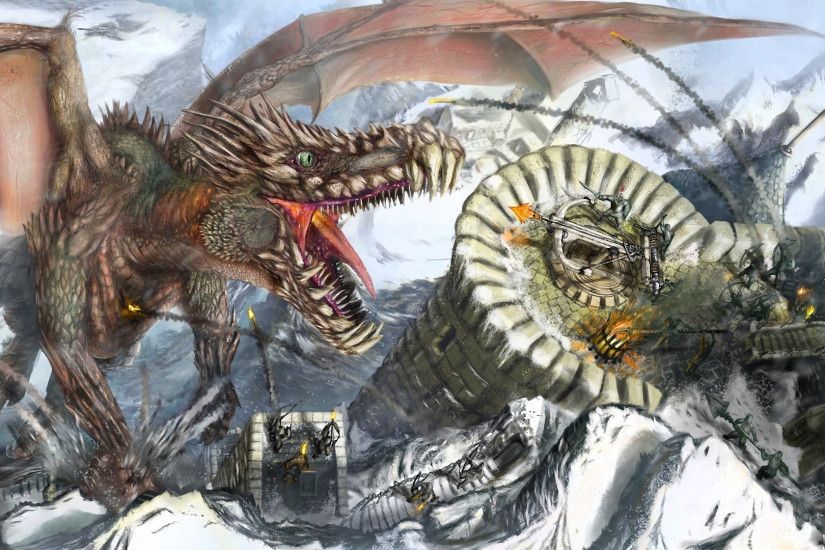 Fantasy art battles dragon knight warriors weapons war castle wallpaper |  1920x1080 | 38748 | WallpaperUP