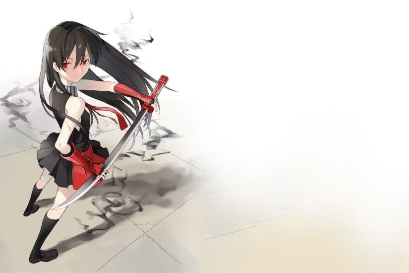 Akame holding her red sword - Akame ga Kill!
