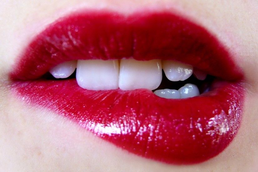 1920x1080 Wallpaper lips, teeth, makeup, lipstick