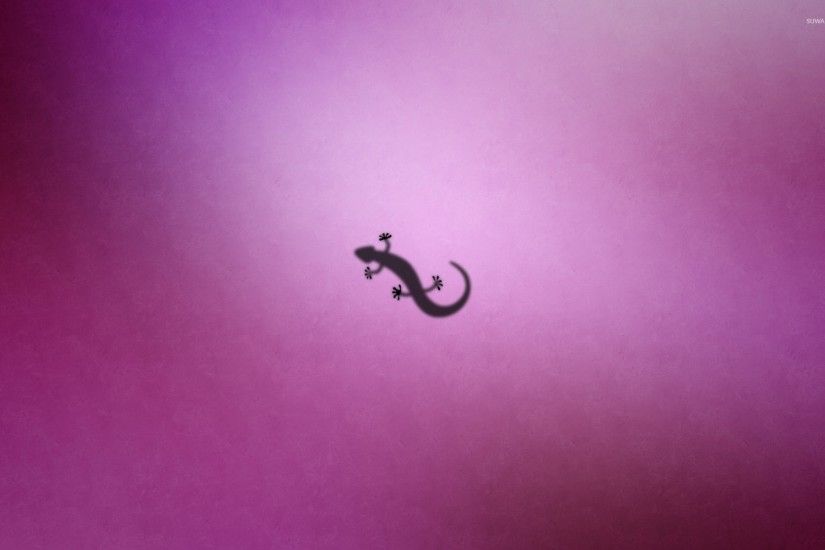 Gecko silhouette on purple fog wallpaper