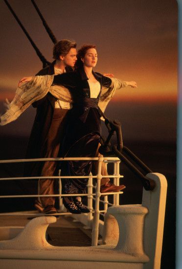 Leonardo Di Caprio and Kate Winslet in Titanic directed by James Cameron,  1997. Photo