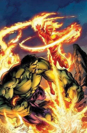 Human Torch vs Hulk I claim no credit for this picture