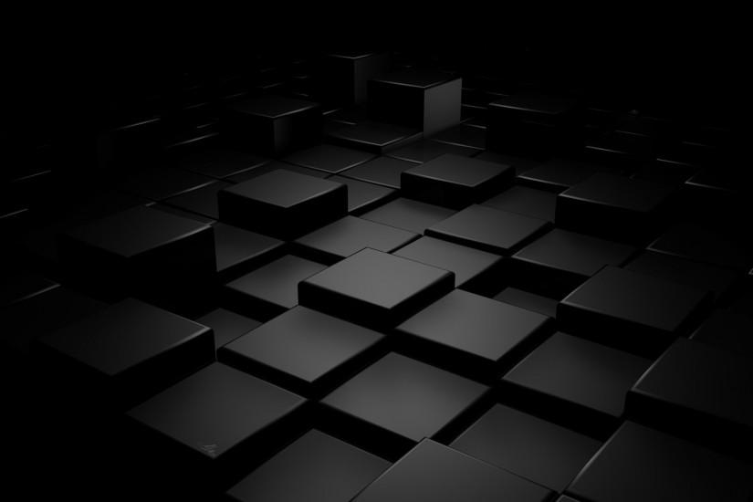 3D Wallpaper Black Tiles