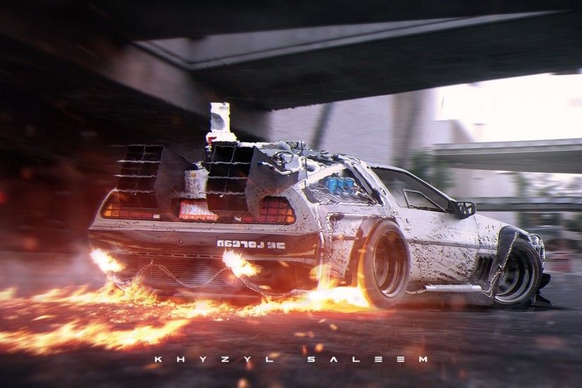 General 2041x1080 car Back to the Future DeLorean Khyzyl Saleem DMC DeLorean