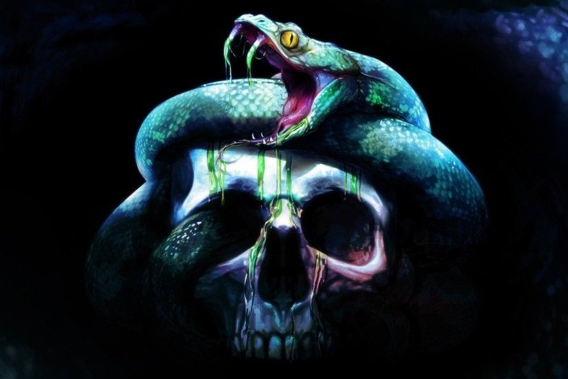 skull skull fear snake background