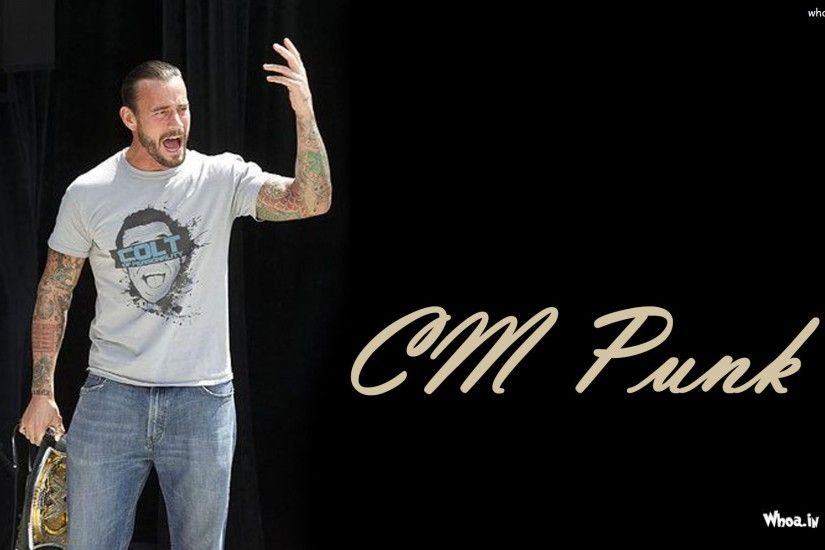 ... CM Punk in White T-Shirt Wallpaper ...