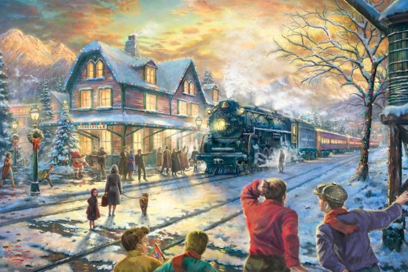 Thomas, Kinkade, Winter, Wallpaper, Background, M, Hd Wallpapers, Cool  Images, Background, 1920Ã1200 Wallpaper HD