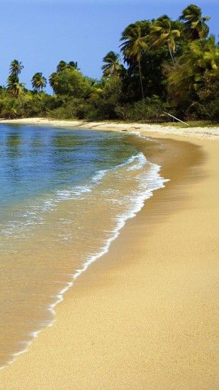 Puerto Rico Beach Sand Palm Trees iPhone 6 Plus HD Wallpaper ...
