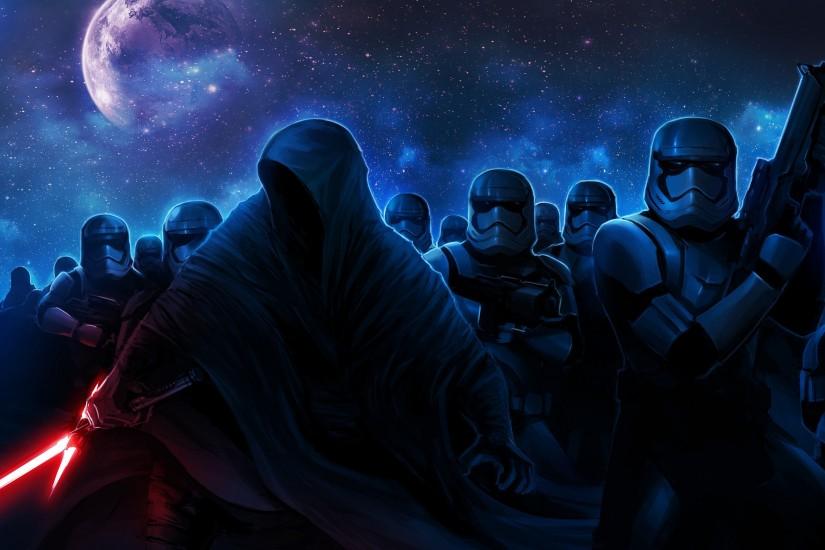 Kylo Ren, Stormtrooper, Artwork, Star Wars, Science Fiction, Star Wars: The  Force Awakens Wallpaper HD