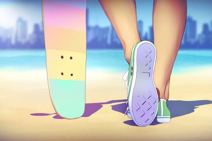 legs, Beach, Skateboard, People