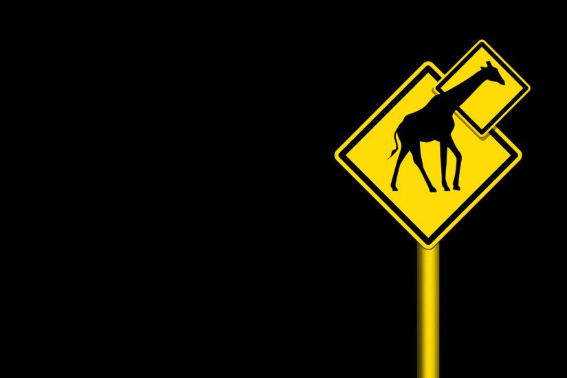 Animal - Giraffe Black Humor Sign Wallpaper