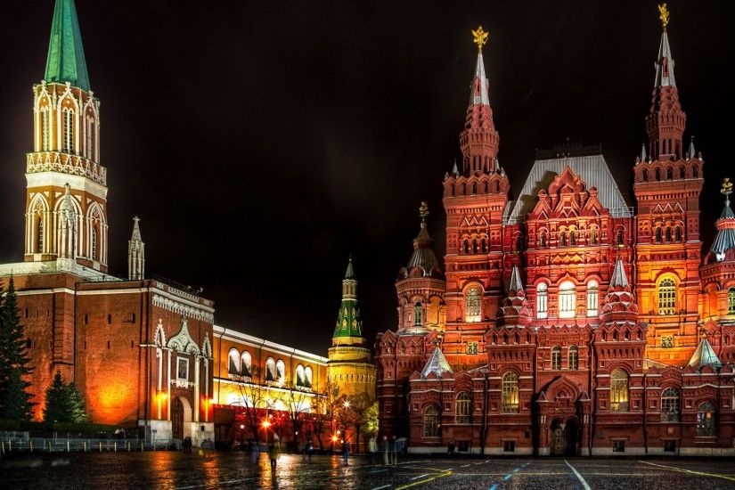 Preview wallpaper moscow, russia, red square, st nicholas tower, state  historical museum