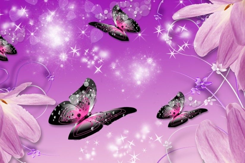 Pink and purple butterfly background - photo#27