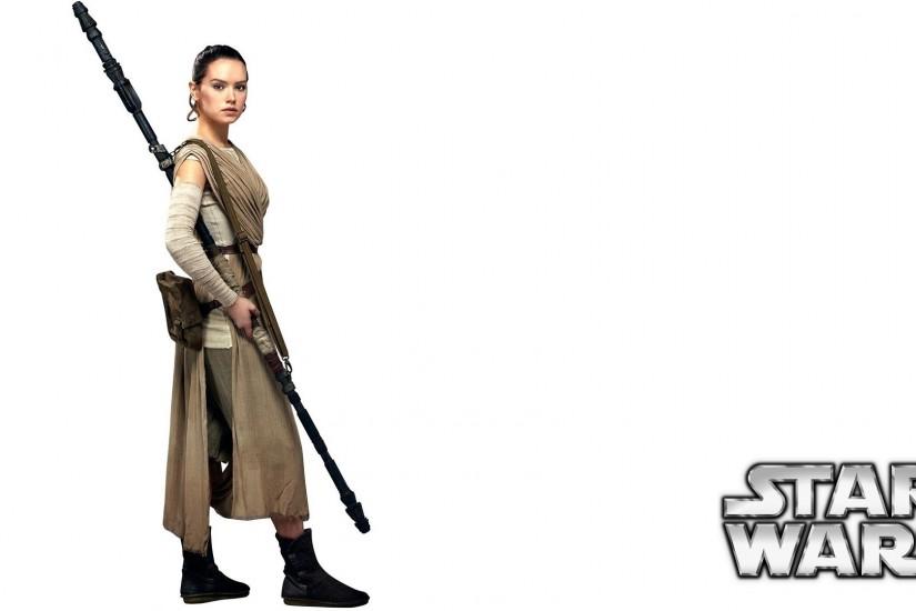 Star Wars - The Force Awakens: Daisy Ridley / Rey wallpaper white 1920x1080  (1080p)