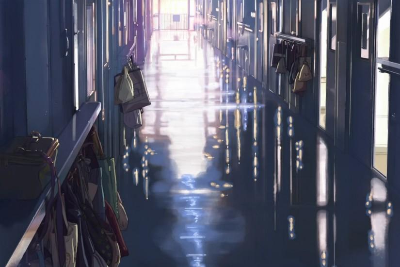 School Makoto Shinkai Hallway 5 Centimeters Per Second Hd Wallpaper