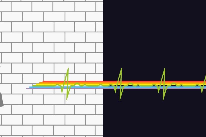 [3840x1080] I edited someone's Pink Floyd Dark Side of the Moon/The Wall  wallpaper for my dual ...