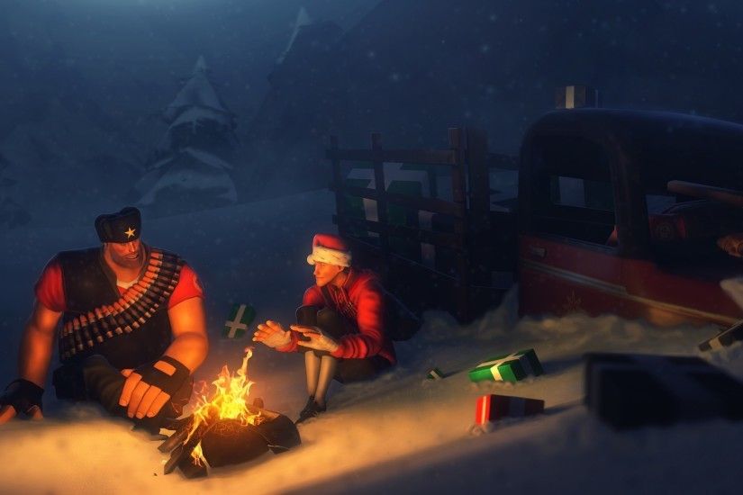 Scout (character), Sniper (TF2), Video Games, Digital Art, Team Fortress 2,  Fire, Camping, Presents, Happy New Year, Truck, Heavy, Snow, Campfire  Wallpapers ...