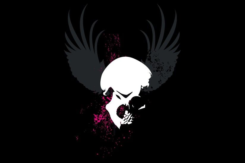 skull, Grunge, Black background Wallpapers HD / Desktop and Mobile  Backgrounds
