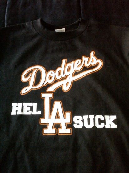 Dodgers helLA suck t-shirt - HeroicsClothing.com - Haight/Asbury San  Francisco