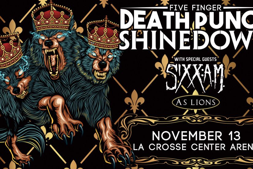 The loudest tour of Fall 2016: Five Finger Death Punch, Shinedown, Sixx AM,  and As Lions take over the La Crosse Center on Sunday, November 13th.