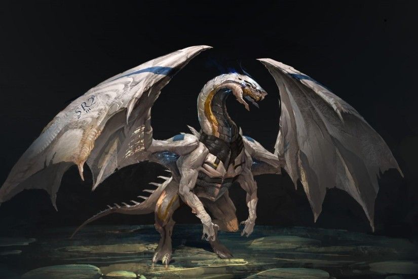 1920x1080 Wallpaper dragon, creature, wings, stones