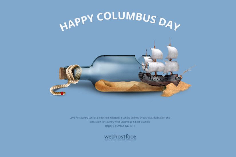 Happy Columbus Day by WebHostFace, Desktop wallpaper