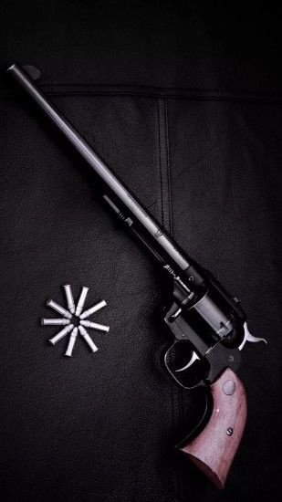 Revolver Gun Dark Background #iPhone #6 #wallpaper