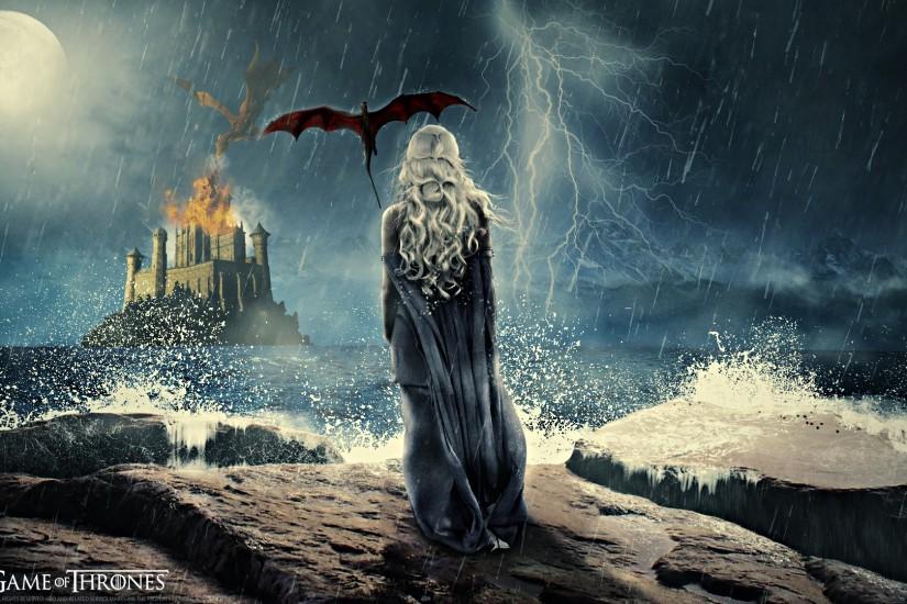 Artwork Daenerys Targaryen Dragons Emilia Clarke Game Of Thrones Wallpaper
