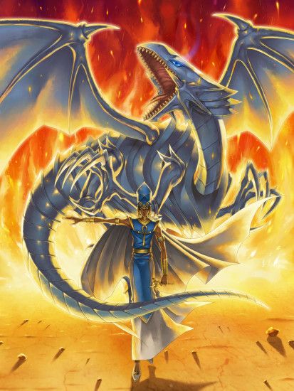High priest Seto and his Blue-Eyes White Dragon.