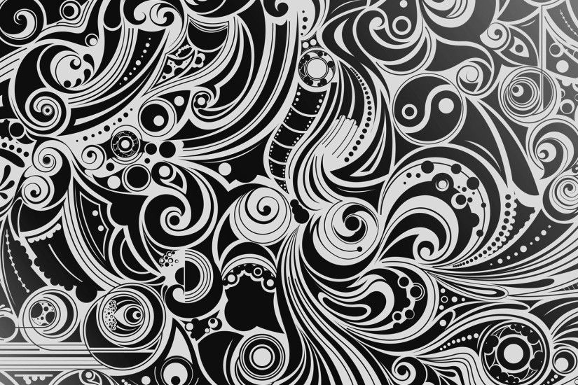 black, white, pattern