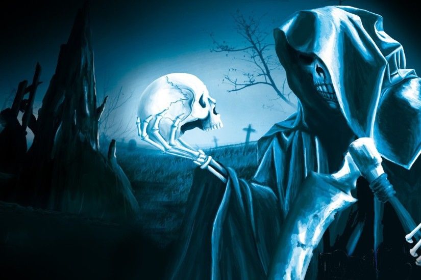 Dark Grim Reaper Horror Skeletons Skull Creepy Wallpaper At Dark Wallpapers