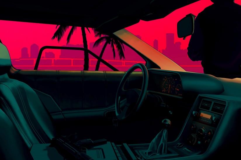 synthwave wallpaper 1920x1080 htc