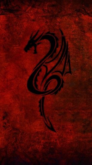 Preview wallpaper dragon, pattern, red, black 1080x1920