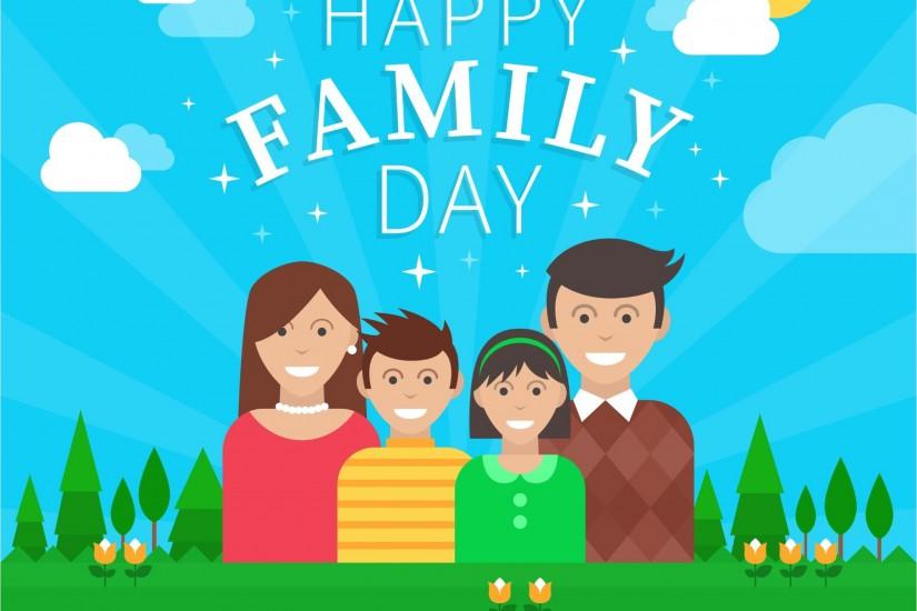 Happy Family Day Cute BAckground Vector