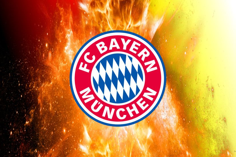 Bayern Munchen wallpaper with fire explosion and German flag.