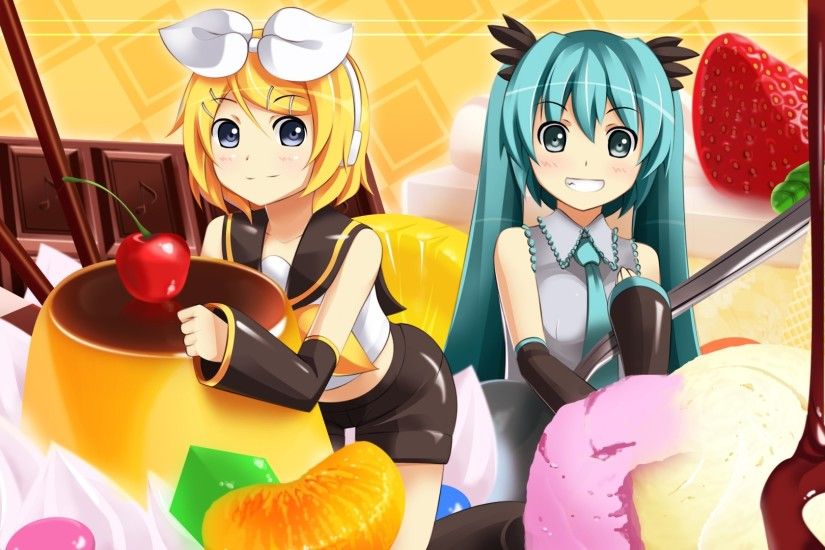 Wallpaper Hatsune miku, Kagamine rin, Two tails, Smile, Two girls, Tie HD,  Picture, Image