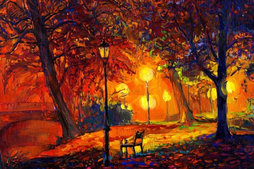autumn landscape painting HD wallpapers