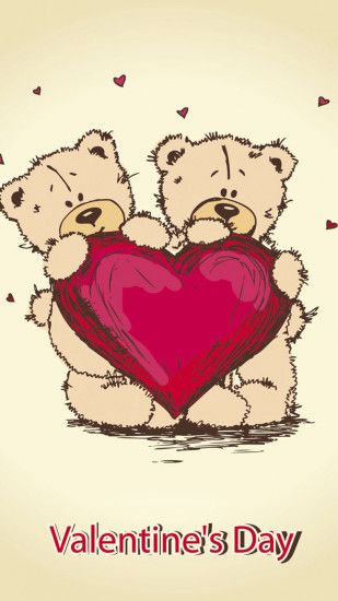 Cute Bears Heart Valentines Day Android Wallpaper ...