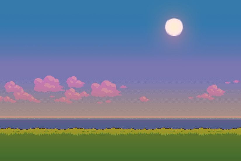 UPDATE: New version of the '8Bit Day' Wallpaper Set. Pixel wallpaper  changes based on time of day!