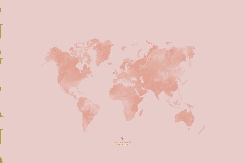 Pink blush pastel world England map desktop wallpaper background - cocorina