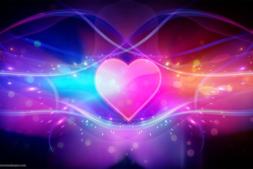 Colorful abstract wallpaper with pink love heart | HD Abstract .