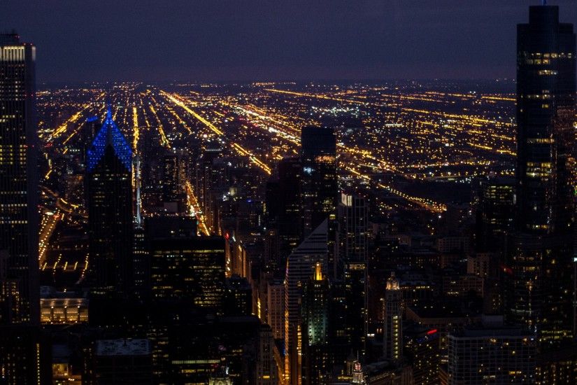 2560x1440 Wallpaper night city, city lights, skyscrapers