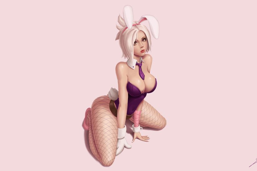 Sexy Battle Bunny Riven by Valldor HD Wallpaper Fan Art Artwork League of  Legends lol (