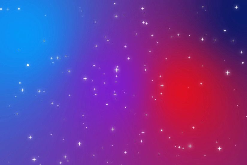 Sparkly white light particles moving across a red purple blue gradient  background imitating night sky full