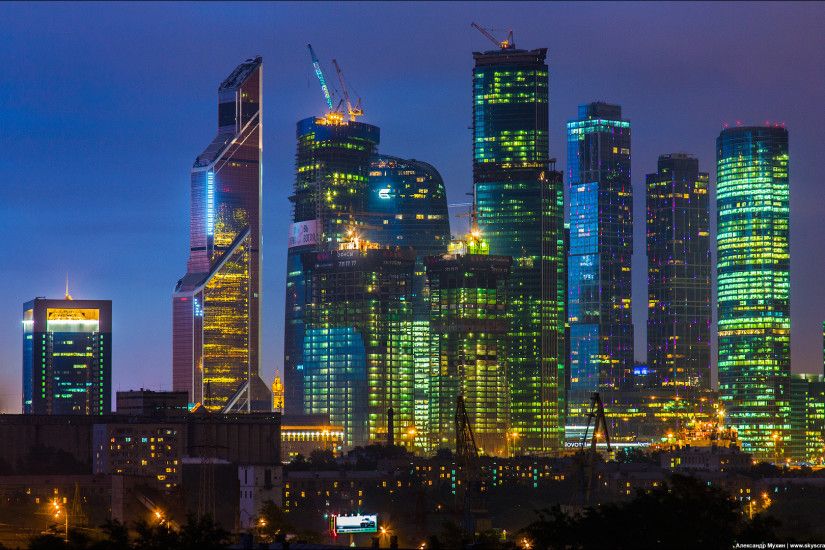 Moscow, Moscow City, Night, Tower 2000, Mercury City Tower Federation,  Eurasia
